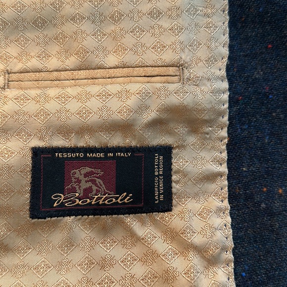 Designer Custom 3 Piece Suit Dark Navy (multicolored dots)•Fully Lined - Picture 7 of 7